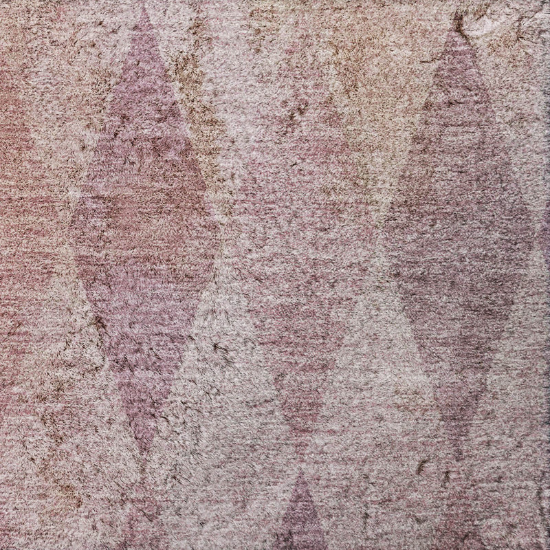 Premium Machine Washable Dream Shag ADS561 Geometric Rug, 1'8" x 2'6", Blush