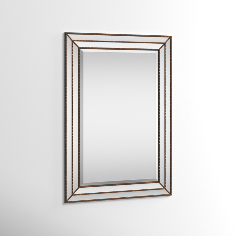 Almyra Rectangle Wall Mirror, Metallic Bronze
