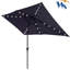Parasol de terrasse rectangulaire à énergie solaire - 10 x 6,5 pi, bleu marine 10 x 6,5 pi avec lumières solaires,-56671168