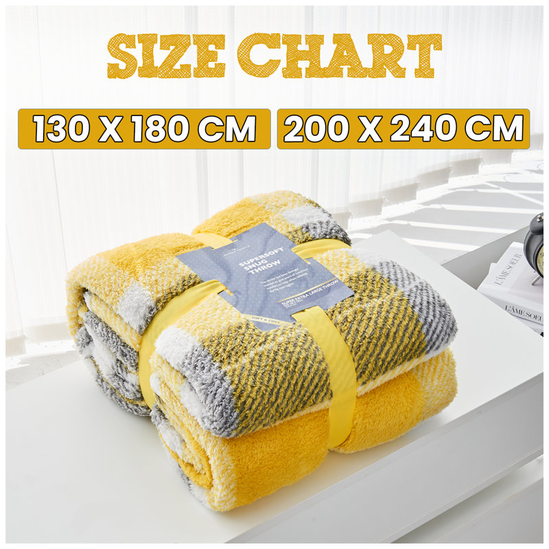  Standard Throw Blanket, Ochre, W130 x L180cm