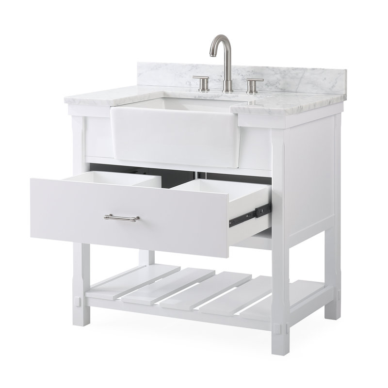 36'' Single Bathroom Vanity with Marble Top