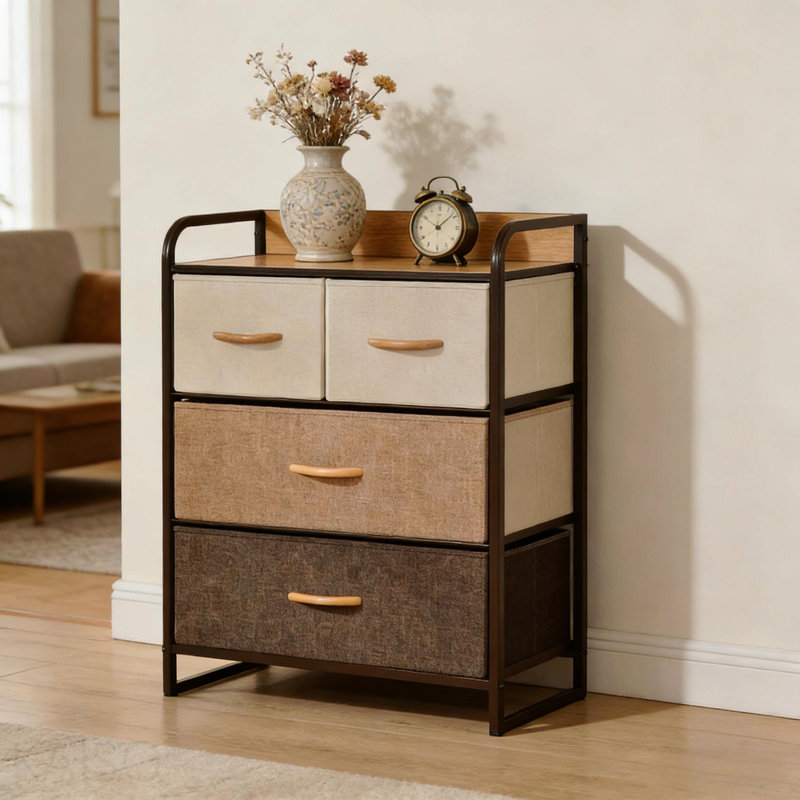 Commode de rangement autoportante, tour de rangement à 3 niveaux, unité de rangement chic