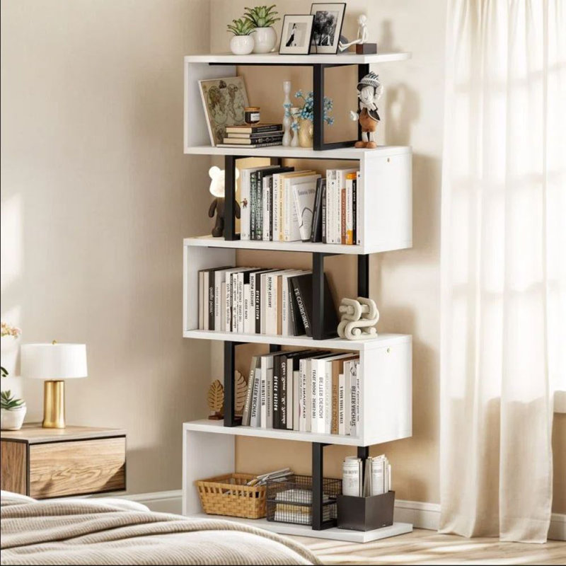 Nabaa Stylish Wooden Room Divider With Open Shelving For Modern Spaces, White