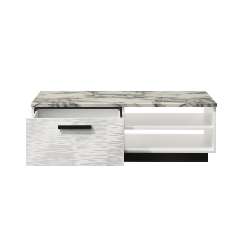Table basse l 47 po avec plateau en faux marbre