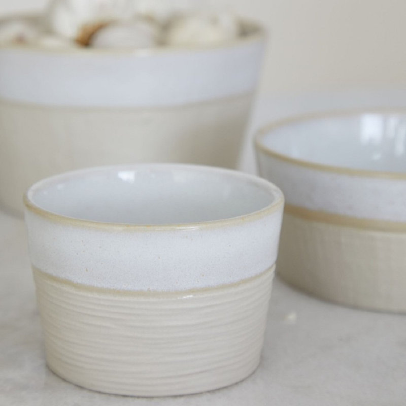 Nótos Stoneware Condiment Server, Dune Path