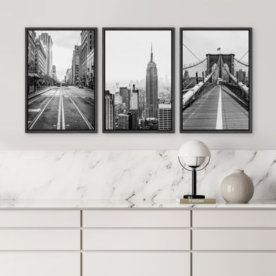 Photo Brooklyn Bridge In New York City Buildings Modern Contemporary Artwork