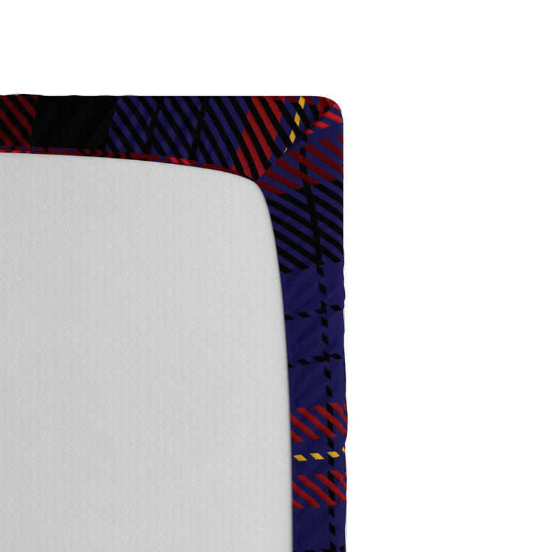 Microfiber Fitted Sheet, Black/Red Plaid, Queen Fitted Sheet
