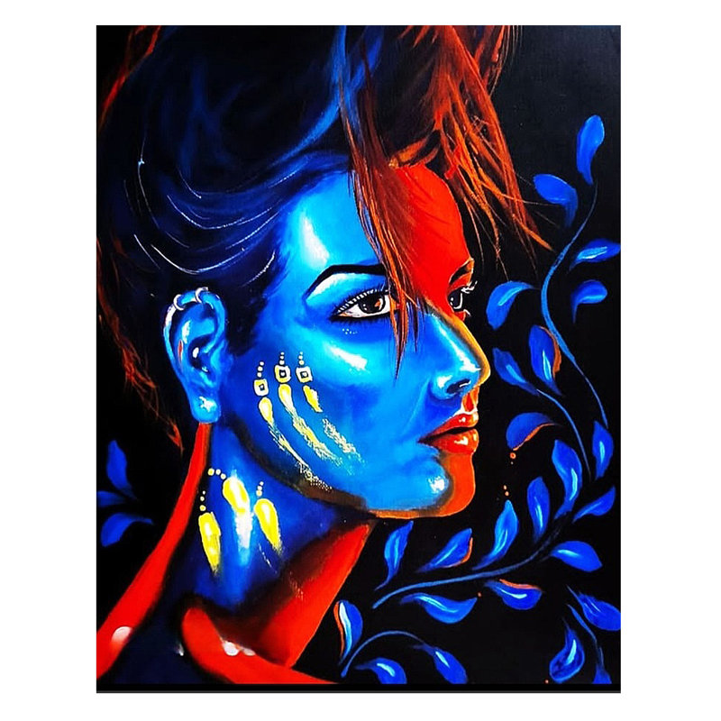 Une dame aux yeux parlés | Peinture de Pragga Majumder