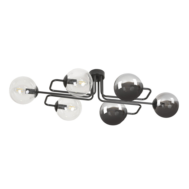 Cadesia Glass Semi Flush Mount, Graphite/Transparent