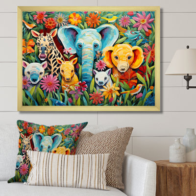 Colorful cute Animal Nursery III - Animal Nursery Framed Prints