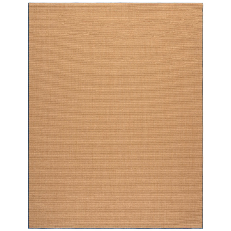 Msr9501 Martha Stewart Sisal/Jute Solid Color Rug in Natural/Navy/Ivory, Rectangle 8' x 10'