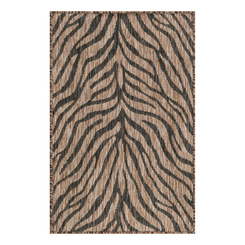Natural Tsavo Indoor/Outdoor Safari Rug, Rectangle 2'2" x 3'
