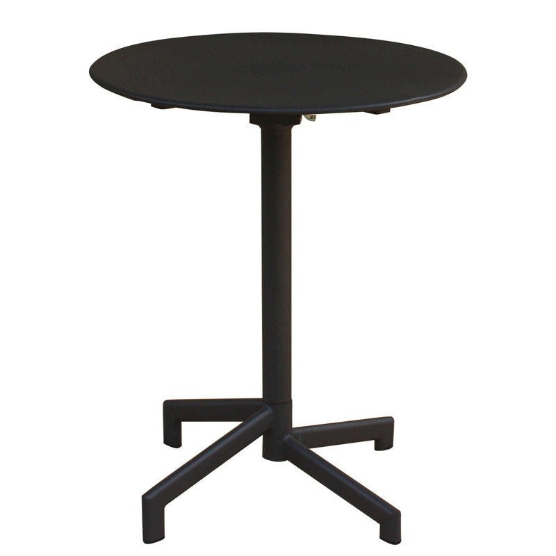 Acherman Round Metal Outdoor Dining Table , 60cm cm W 70cm cm D, Grey, 74cm H x 60cm L x 60cm W