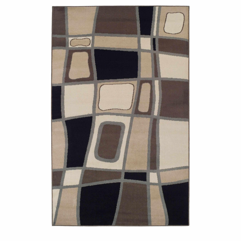 Tapis à performance géométrique Milliemae, Rectangle 4 pi x 6 pi