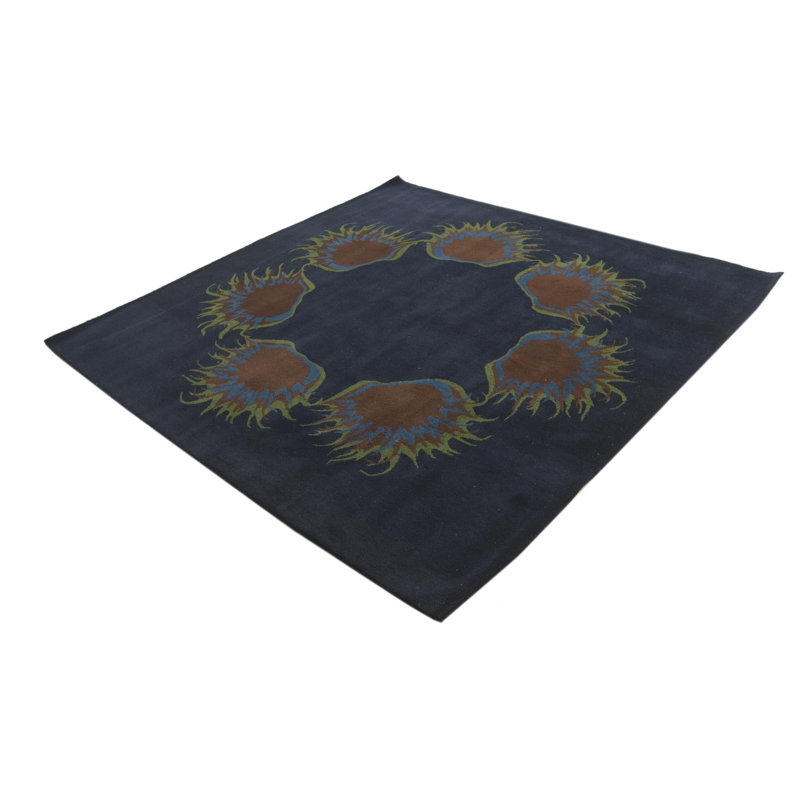 Tapis carré bleu marine Johansson