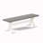 6 Piece Dining Set Contains a Rectangle Dining Room Table with X-Legs and 4 Grey Linen Fabric Parson Chairs with a Bench, Wire Brushed linen white-85265042-85265036