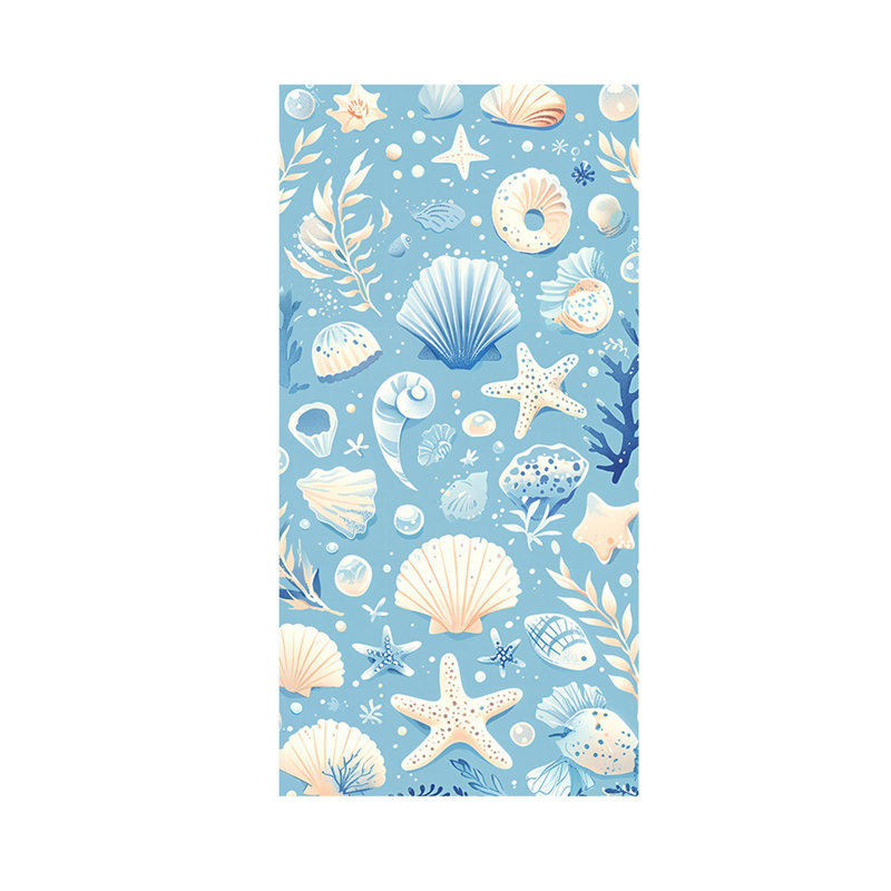 Both Purpose Foldable Beach Towel Printed Bath Towel Converts Into A Portable Bag, Blue
