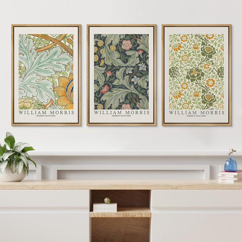 Art mural classique de William Morris, H 36 po x l 24 po, Impression encadrée, Plastique naturel