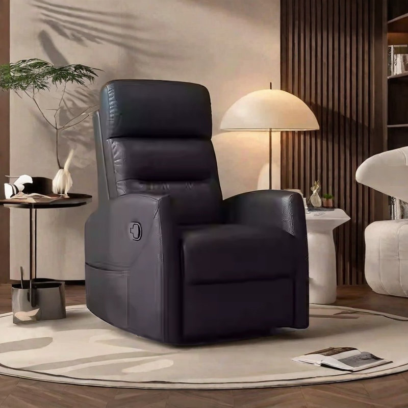 Fauteuil inclinable pivotant en similicuir Nkauj, Brun