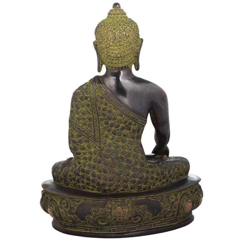 Figurine Bouddha assis dans Bhumisparsha Mudra