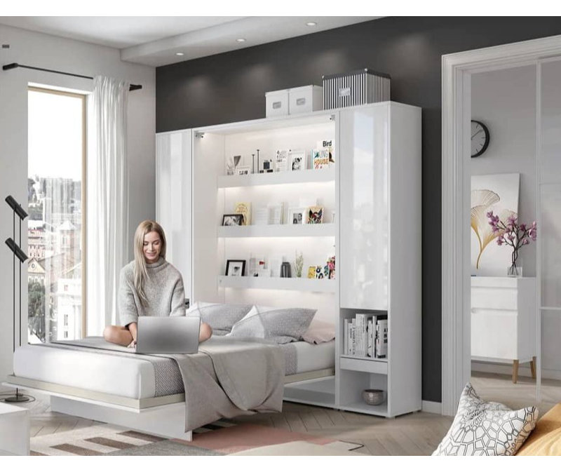 Naeva Bed, White Gloss