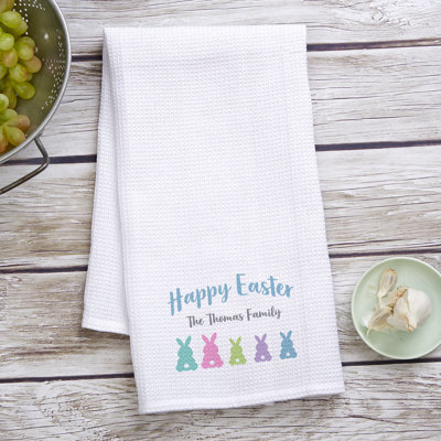 Serviette de cuisine à motif de gaufres de Pâques personnalisées