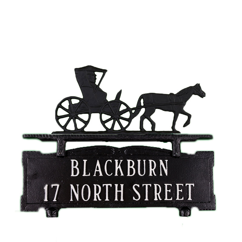 2-Line Mailbox Sign, Yes, Satin Black