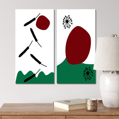Bohemian Mid Century Geometric Typographie II - ensemble de 2 reproductions