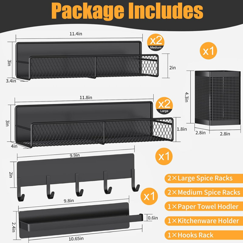 7 Pack Magnetic Spice Rack Organizer