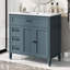 Meuble-lavabo 36 po avec lavabo, armoire de salle de bain bleue avec tiroirs, cadre solide et panneau de fibres à densité moyenne, un paquet