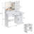 Leoba Makeup Vanity Set with Lighted Mirror & Power Oulets