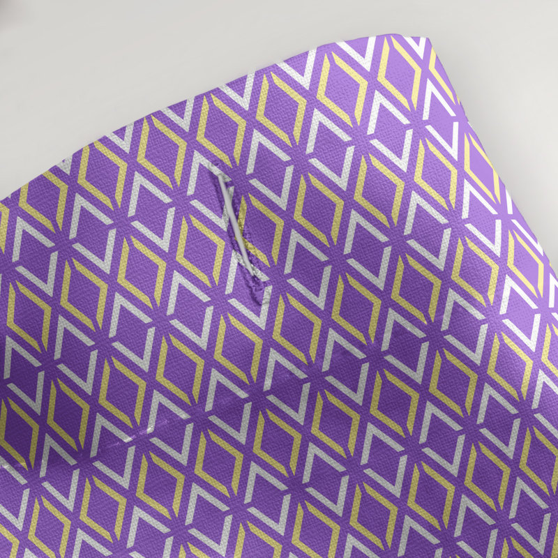 Rideau de douche simple hexagonal classique, Classic Arrow Diamonds, Purple/Yellow
