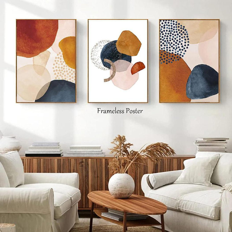 Latitude Run® Blue Orange Terracotta On Canvas Pieces Print  Reviews  Wayfair