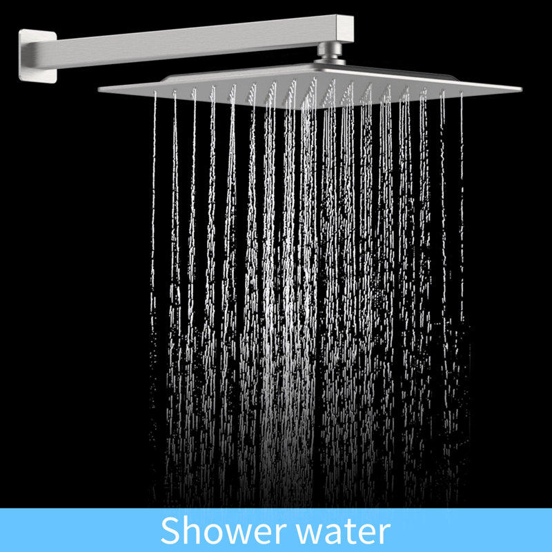 Shower System Shower Faucet Combo Set Wall Mounted With 12" Rainfall Shower Head And Handheld Shower Faucet, With Brass Valve Rough-In