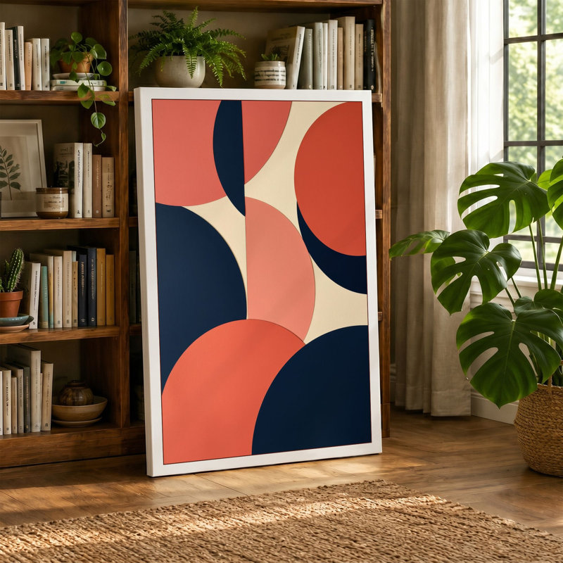 Geometric Forms in Motion Mid-Century - Wrapped Canvas, 18x12 - 45.7 x 30.5 cm, Ochre Border