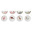 Stoneware Bowl Set With Flora/Fauna Pattern And Electroplating