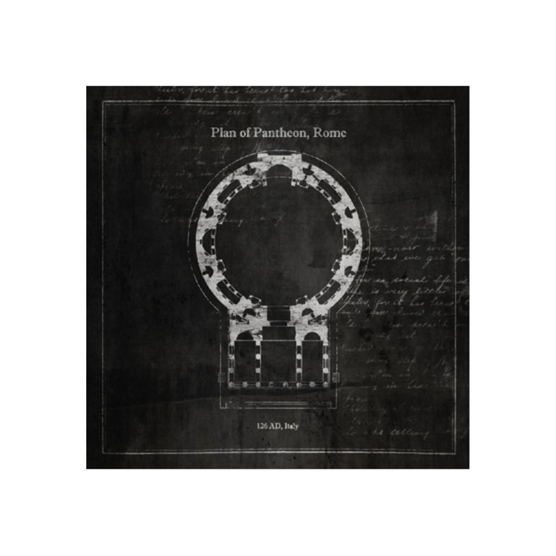 «Plan of Pandtheon, Rome» par Sofia Fox - impression, Plexi, H 24 po x l 24 po x P 1,5 po