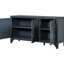 Buffet de rangement bleu marine Ustyle pour le salon, l'entrée et le bureau. + Placage de pin, tablettes réglables, entrée robuste et élégante. Rangement spacieux, options
