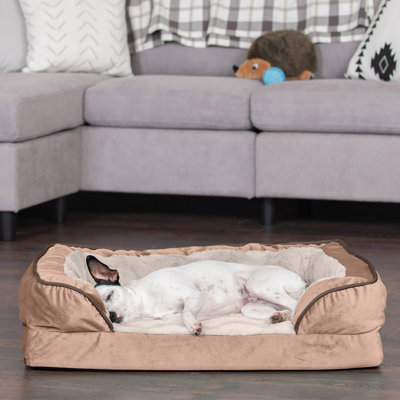 Velvet Waves Perfect Comfort Full Support Sofa Style Bolster Dog Bed