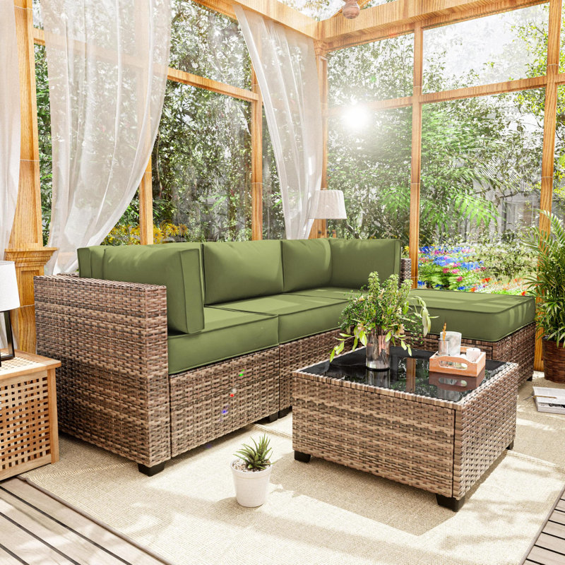 Ensemble de 9 coussins de remplacement pour siège / dossier (ensemble de 3 sièges, 5 dossiers, 1 repose-pieds), Vert clair
