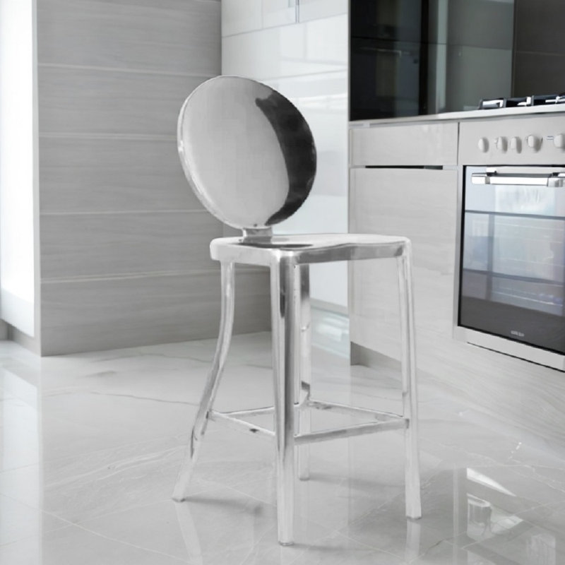 Tabouret en métal Kognavi, Tabouret de comptoir (siège d'une hauteur de 24,5