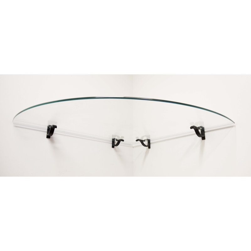 Tablette d'angle en verre Daesean, Noir, H 3 po x l 30 po x P 30 po