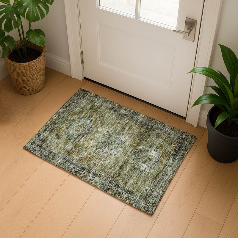Tapis de qualité supérieure lavable à la machine Mayfield AMF2170 global, Aloès, 1 pi 8 po x 2 pi 6 po