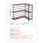 L-Shaped Home Bar Unit with 3-Tier Storage and Wine Rack in Brown