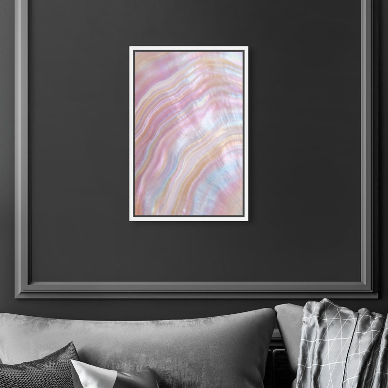 Blush Seashell Print by Oliver Gal, 55"H x 37"W, White Floater Frame