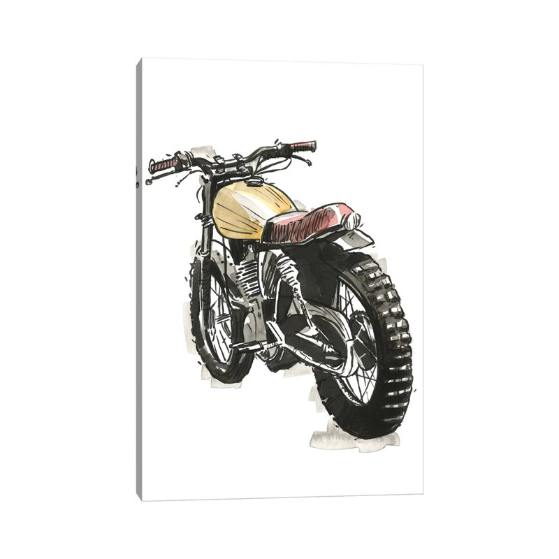 Motorcycles In Ink III by Annie Warren - Wrapped Canvas Print, 101.6 cm H x 66.04 cm W x 3.175 cm D