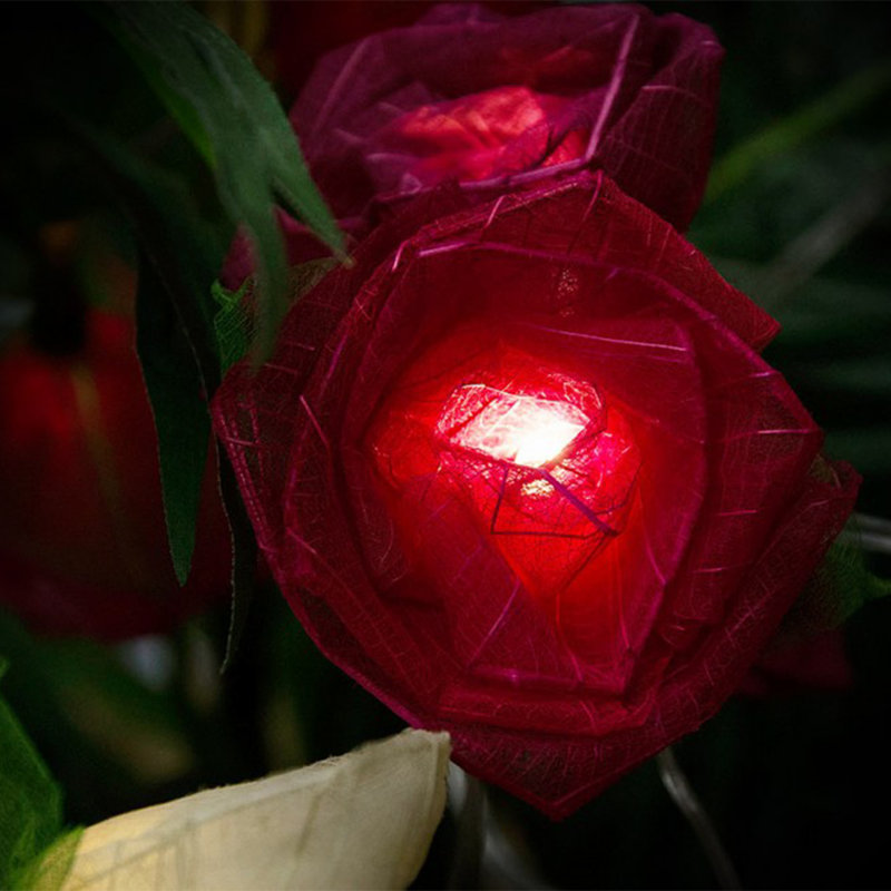 Dov LED Natural Leaf Rose String Light, 30 Lamps - 8 Metre Long