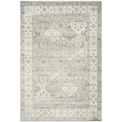 Tapis oriental en viscose en argent / ivoire Ensembles