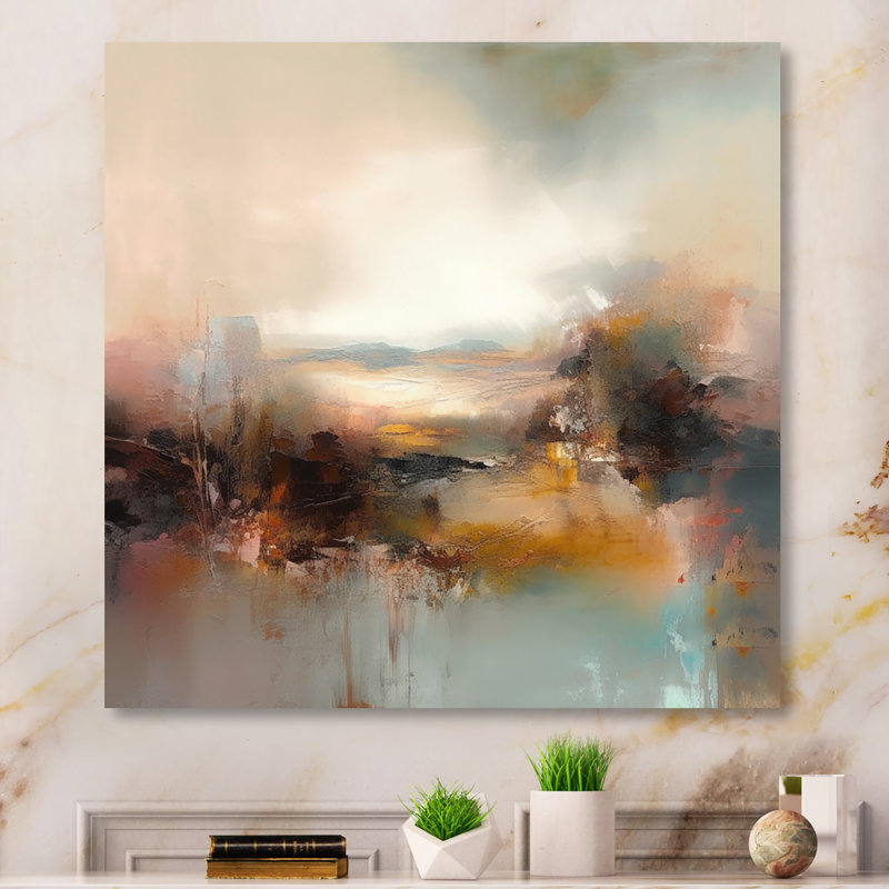 «Brown Abstracted Nature III», impression sur métal sans cadre, H 16 po x l 16 po x P 1 po