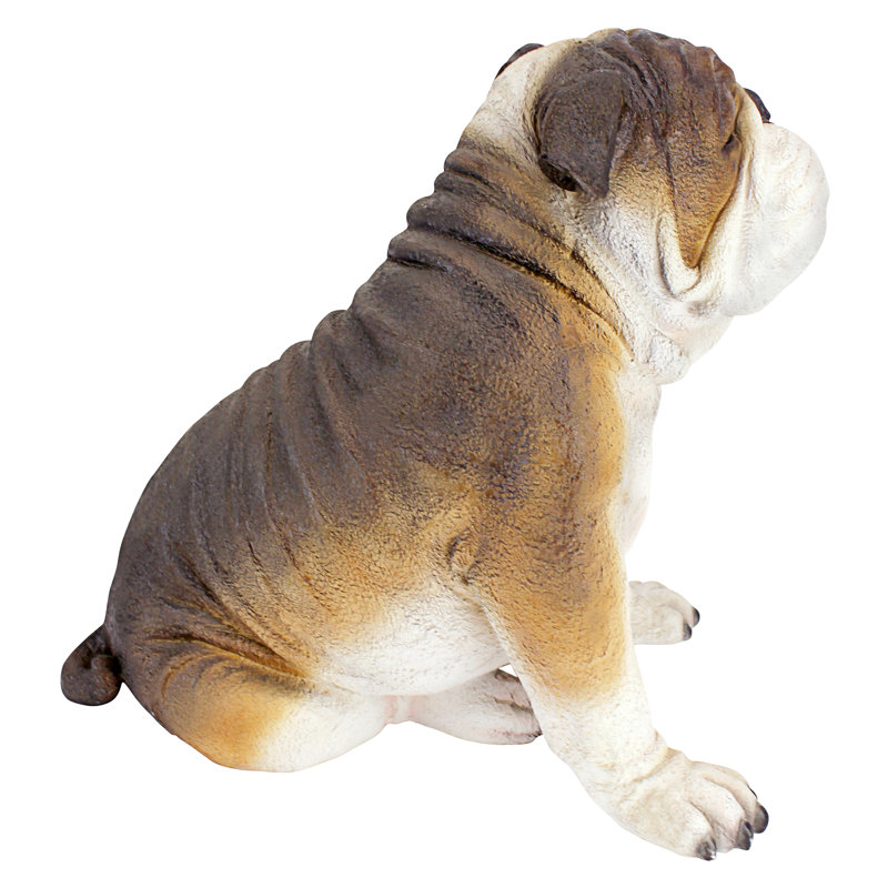 Hand-Painted Life-Like Bulldog Resin Garden Statue